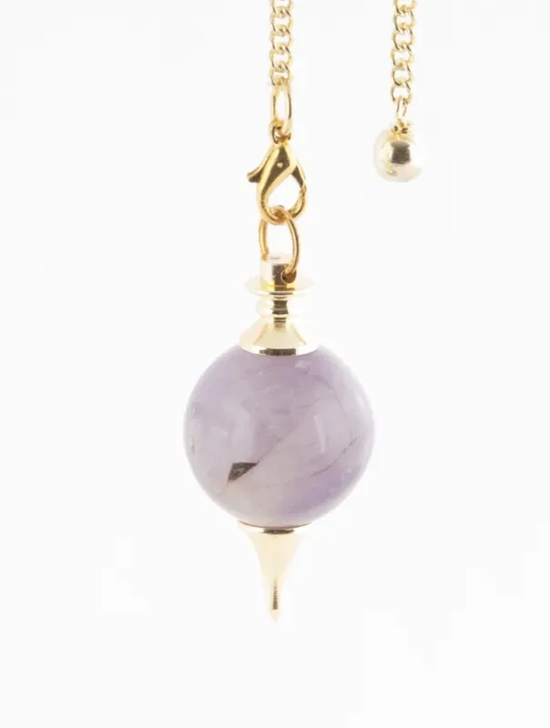 Pendel – Messing mit Amethyst-Kugel