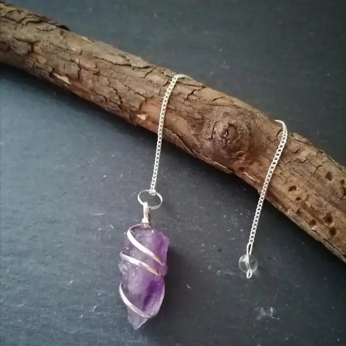 Pendel Amethyst mit Silberspirale