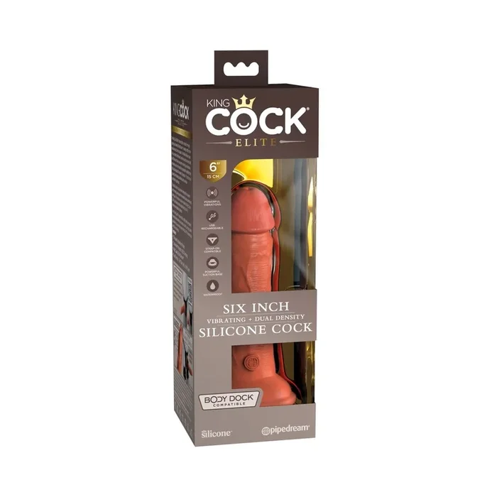 Penis-Vibrator mit Saugfuß – 17,8 cm lang – Haut dunkel