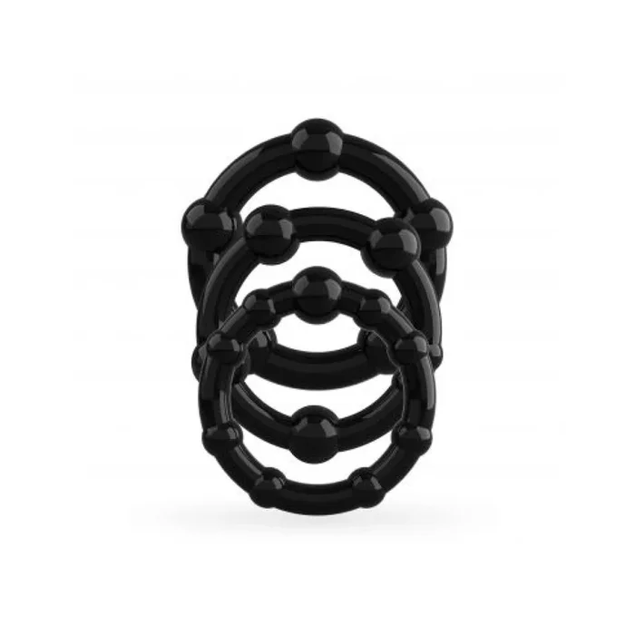 Penisring Set Crushious – Triple Bead, Schwarz