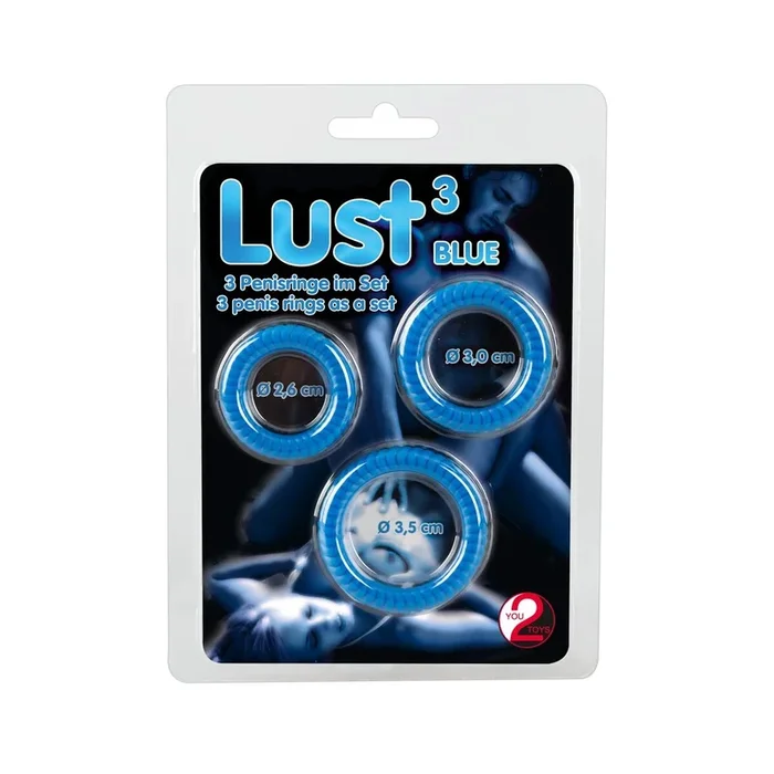 Penisringe »Lust Trio« im Set – 3 Stück – Blau