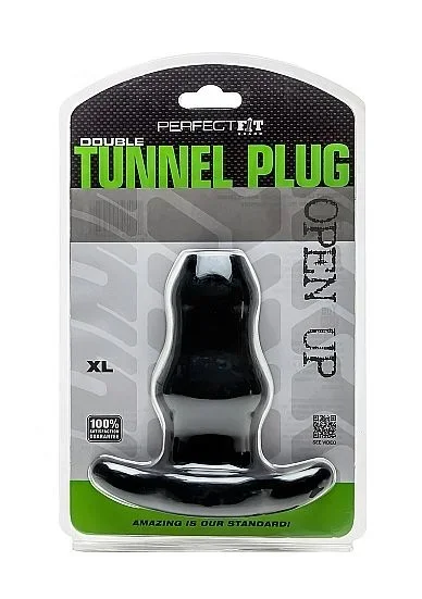 Perfect Fit Brand – Doppeltunnel Plug XL Gross Schwarz