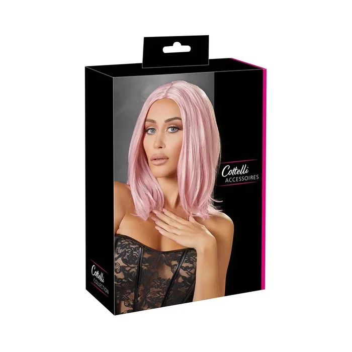 Perücke mit Bob-Schnitt- Glatt – 30 cm Haarlänge – Rosa