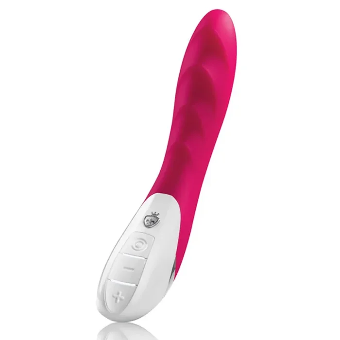 Pinkfarbener Mystim Vibrator Sassy Simon mit Wellenstruktur. Wählen Sie aus