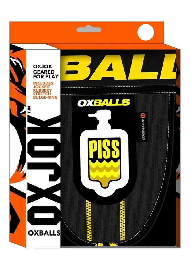 PissPig 3D Rubber Urinal Jock – Black/Yellow – XLarge