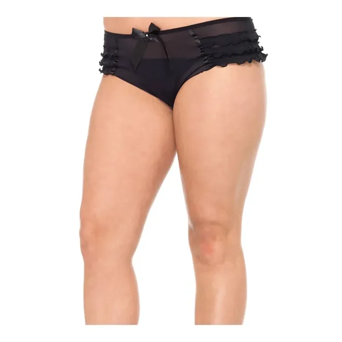 Plus Size Tanga mit Rüschen und Satinschleifchen