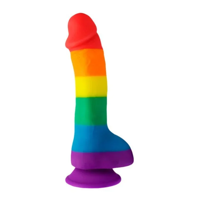 Pride-Inspired Rainbow Dildo with Strong Suction Base