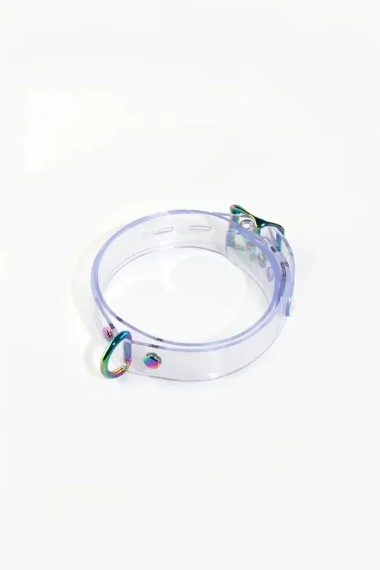 PVC Halsband transparent-regenbogen