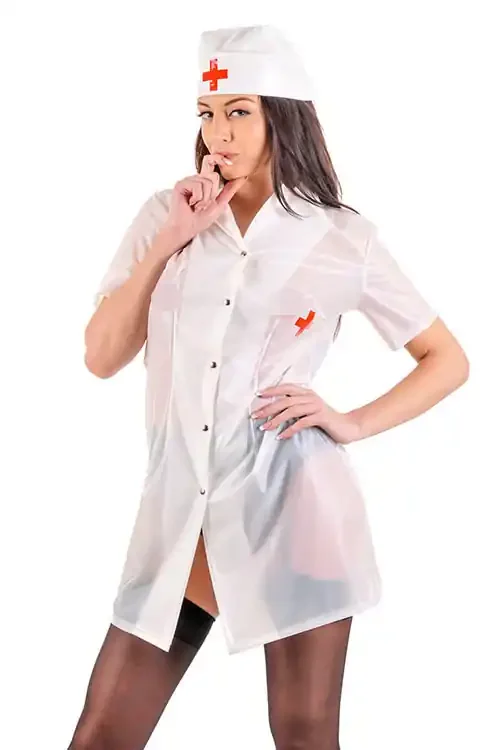 PVC Kleid ‘Sexy Nurse‘ mit Knöpfen