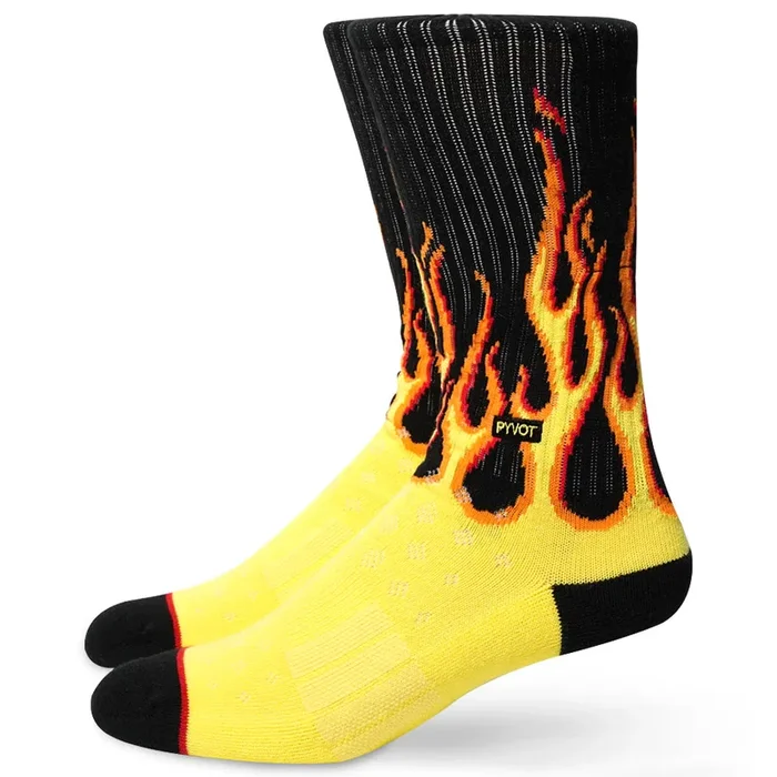 Pyvot Printed Socks-Flames*