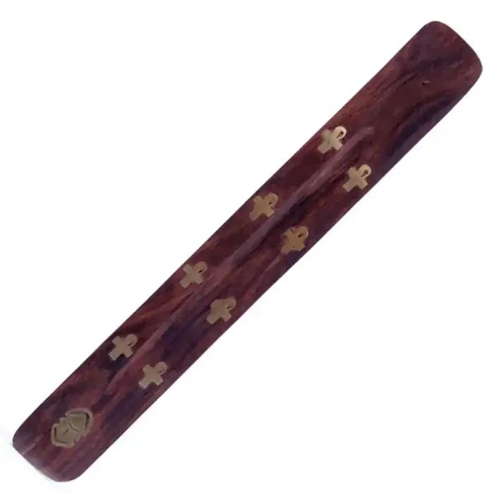 Räucherstäbchenhalter mit Scarabee- & Ankh-Einlage