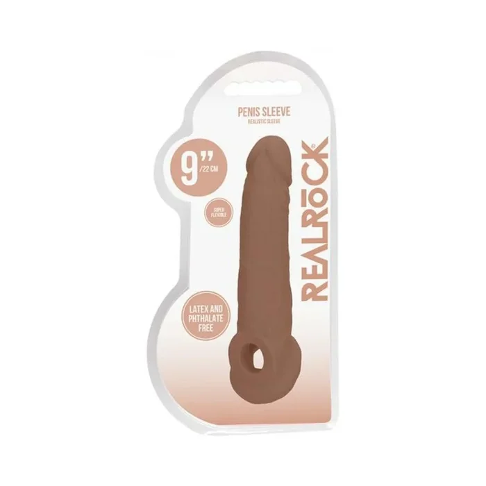 Real Rock Penis Extender With Rings – 9″ – 22 Cm – Mocha