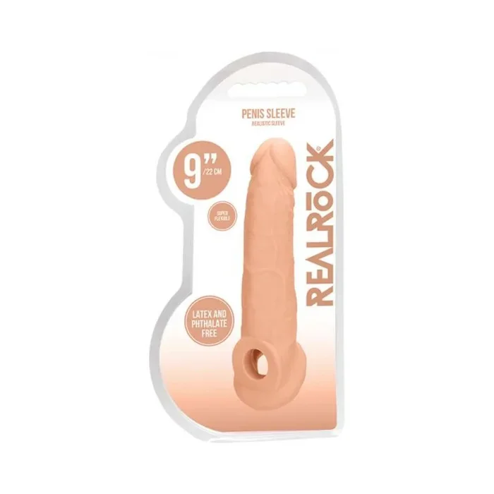 Real Rock Penis Extender With Rings – 9″ – 22 Cm – Vanilla