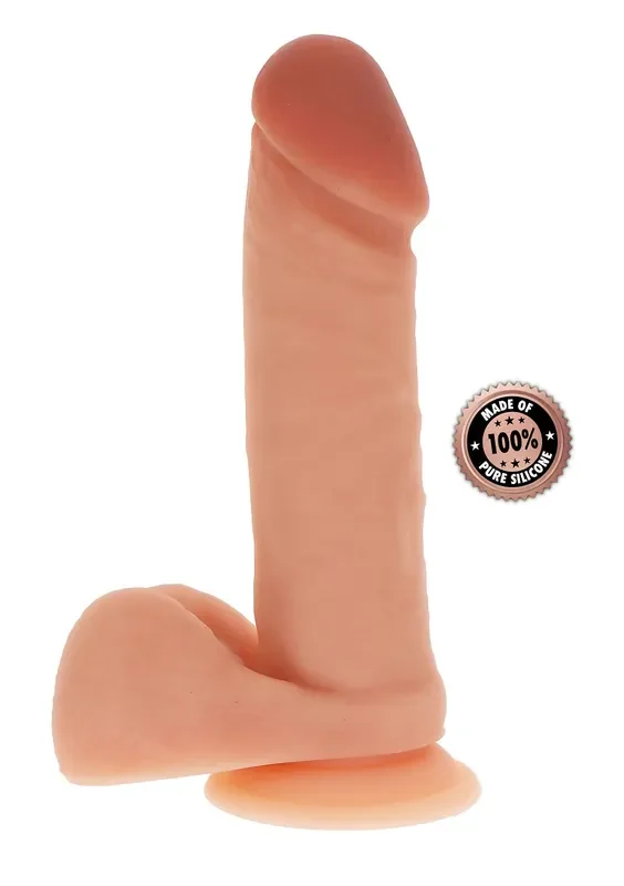 Realistischer Silikon-Dildo mit Balls – gerade