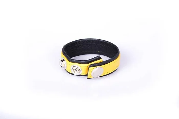 Regenbogen Leder Cock Strap – Schwarz & Blau