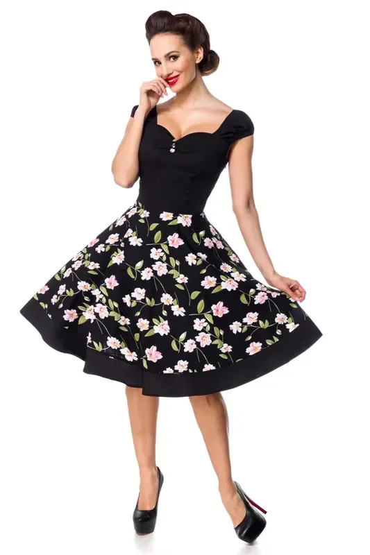 Retrokleid mit Tellerrock mit Blumenmuster