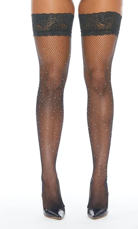 Rhinestone Thigh High Pantyhose
