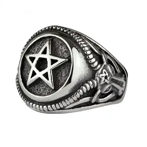 Ring ‘Big Pentagram‘ Edelstahl