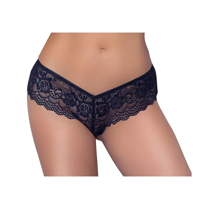 Riostring aus weicher Stretch-Spitze – Schwarz – Größe S