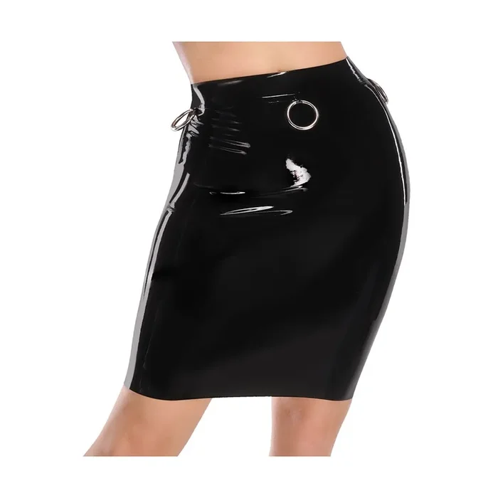 Rock aus Latex mit Fesselringen! – Größe – L