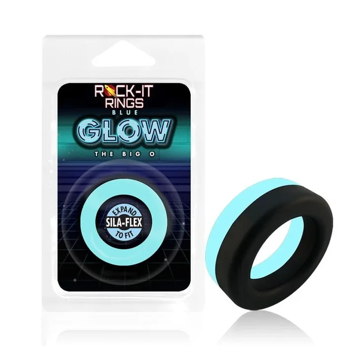 Rock-it Rings GLOW The Big O C-Ring – Glows in the Dark! – Blue/Black