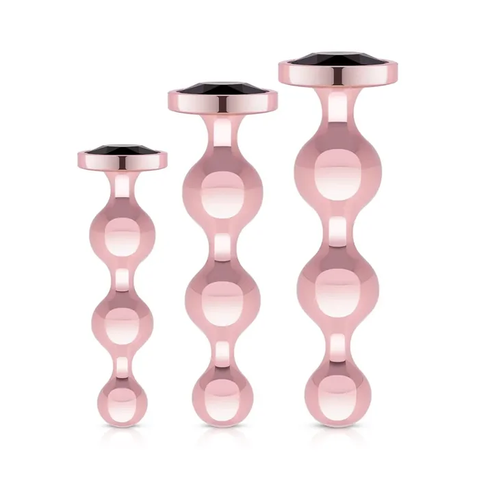 Rosy Gold – Metall-Buttplug-Set 3 Teile – Roségold