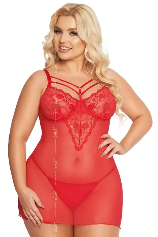rotes Chemise – Queensize