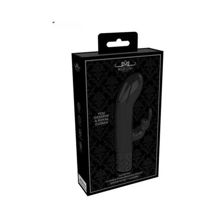 Royal Gems – Dazzling – Silicone Rechargeable Bullet – Black
