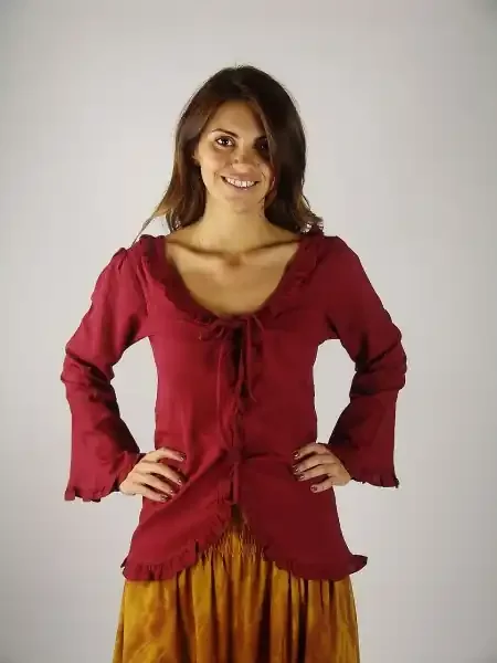 Rüschenbluse (Farbe Schwarz, Grösse M)