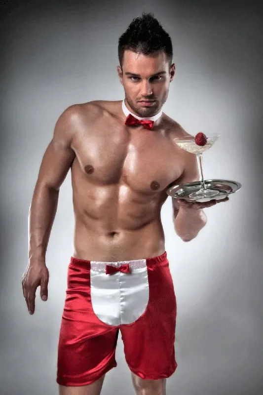 Satin-Shorts mit Fliege – ‘Kellner‘