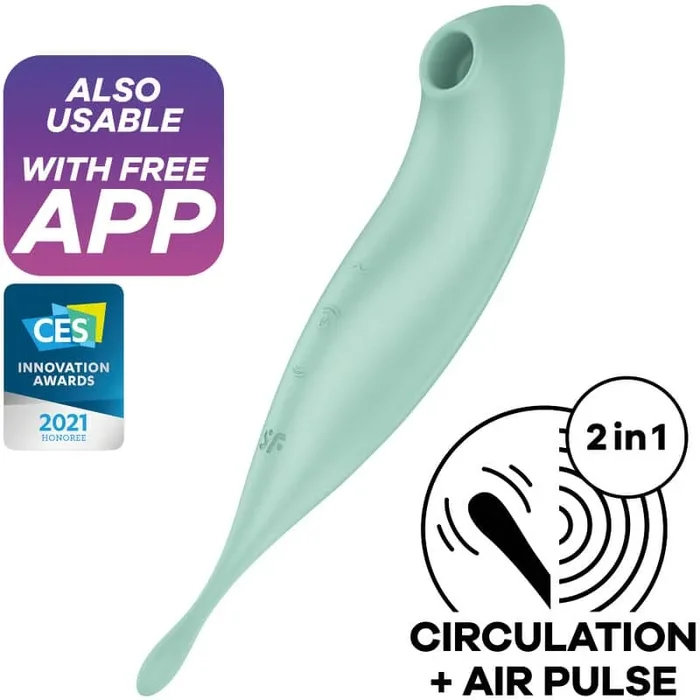 Satisfyer – Twirling Pro+ Air Pulse Stimulator – Vibrator App Grün