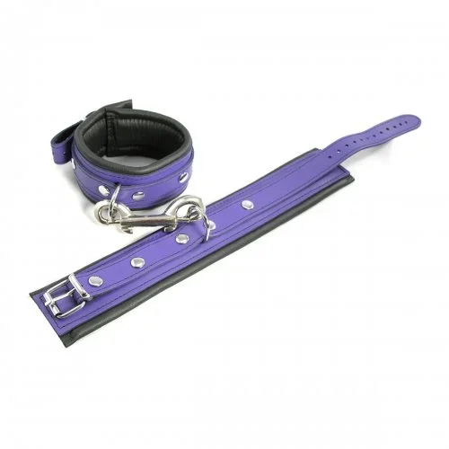 Schmale Fußfesseln Leder in violett
