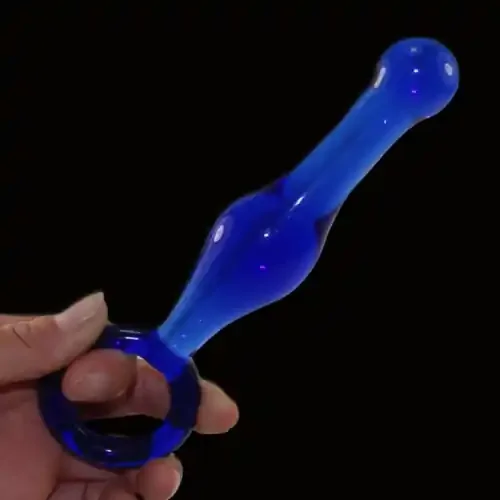 Schmaler Glasplug ‘Blau‘