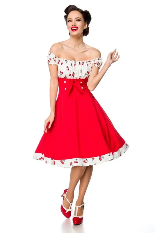 Schulterfreies Swing-Kleid