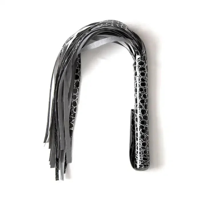 Schwarz-Silber gemusterter Flogger