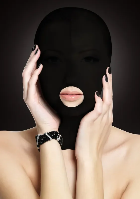 Schwarze Bondage Maske