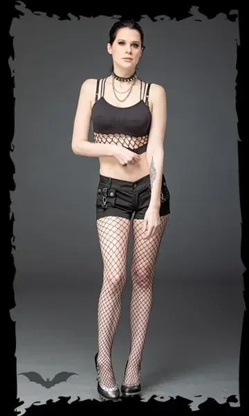 Schwarze Netzstrumpfhose