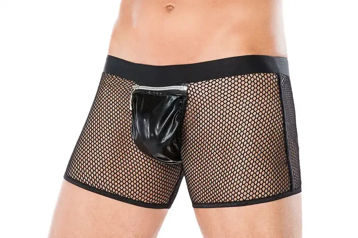 Schwarze Wet-Look Boxershorts