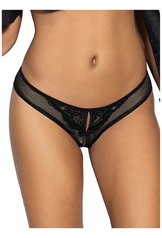 Schwarzer ouvert Slip