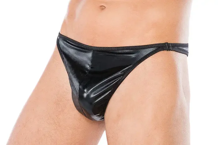 Schwarzer Wet-Look String