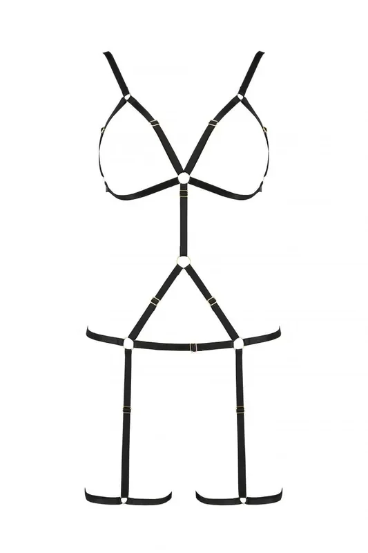 Schwarzes Harness-Kleid