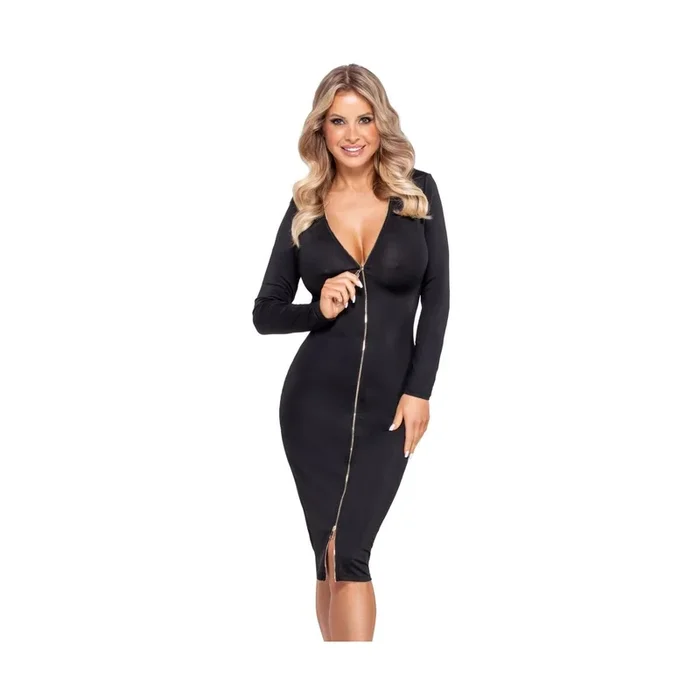 Schwarzes Langarm-Kleid von Cottelli PARTY