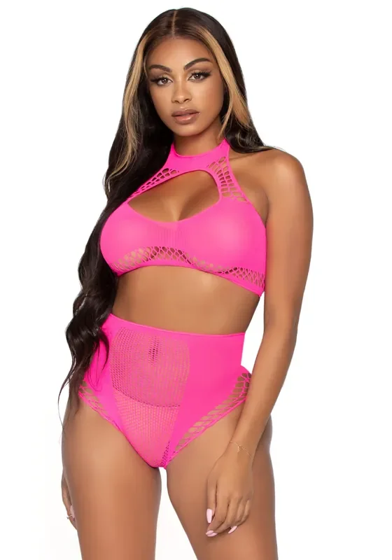 Set mit Crop-Top und High-Waist Panty