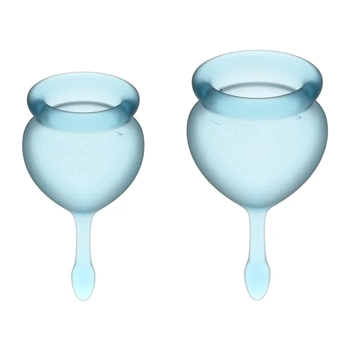 Set von 2 Menstruationstassen Satisfyer Feel Good, Hellblau