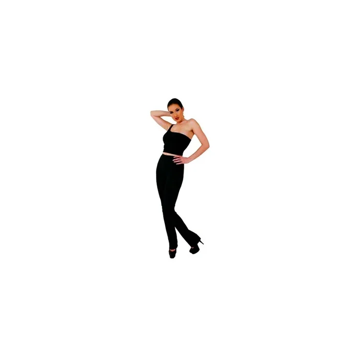 Sexy Stretch Hüfthose für Damen – Schwarz – Größe L