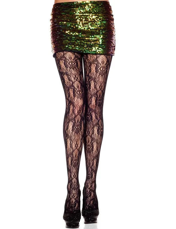 Sexy Strumpfhose aus Spitze in Schwarz