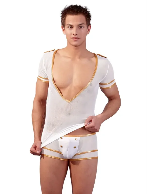 Shirt für Herren in Weiß/Gold