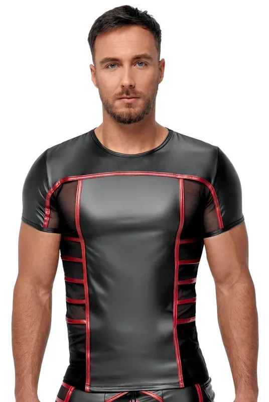 Shirt im 2-farbigen Mattlook mit Netzeinsätzen NEK