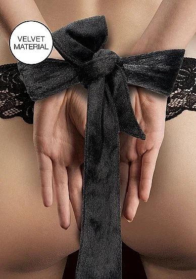 Shots Ouch Velvet & Velcro Tie-Up – Black