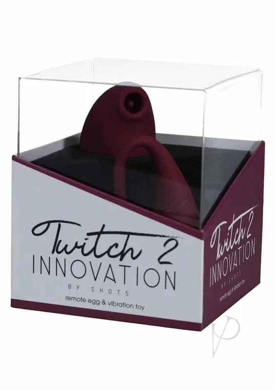 Shots Twitch 2 Vibrator w/Remote Control Vibrating Egg – Burgundy